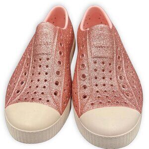Native Jefferson Bling Glitter Slip-On Sneakers Sparkling Flat Casual Shoes Sz 7